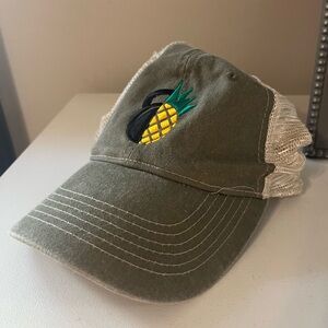 Green and White Pineapple Embroidered Cap